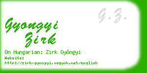 gyongyi zirk business card